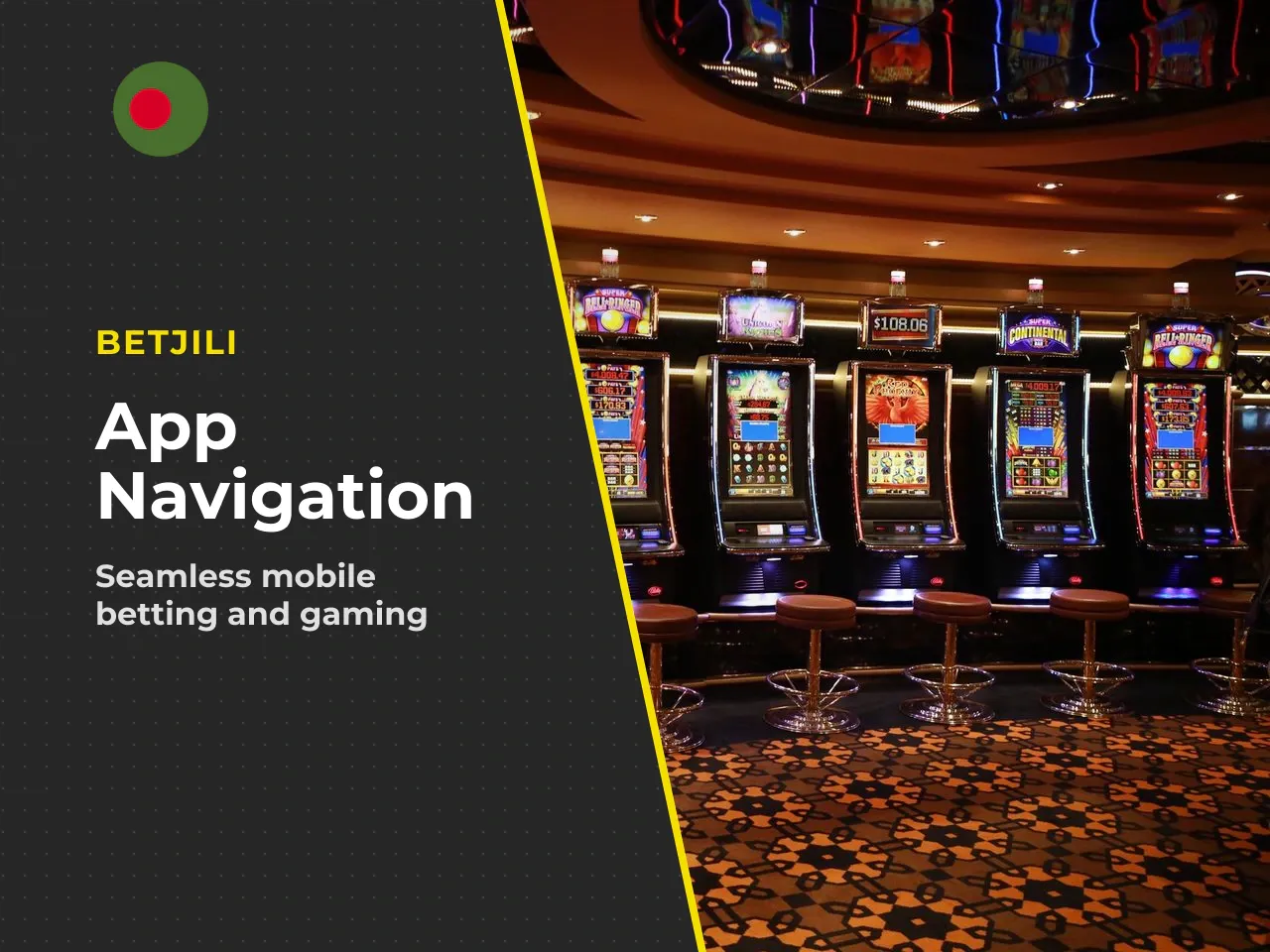 Casino Games and Sports Sections in the App. Sports and slots categories are separated for convenient mobile navigation. Users can easily switch between betting categories and the [casino games catalo