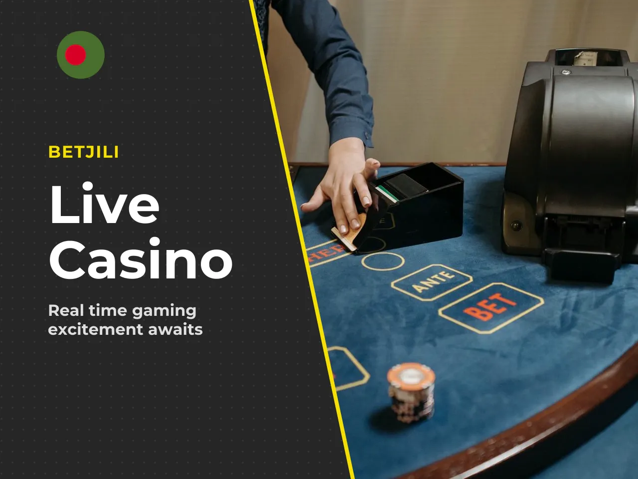 Live Casino and Table Games. The live casino section features roulette, blackjack, and baccarat streamed from a studio with a live host. Popular titles include **Monopoly Live**, **Auto Baccarat**, an