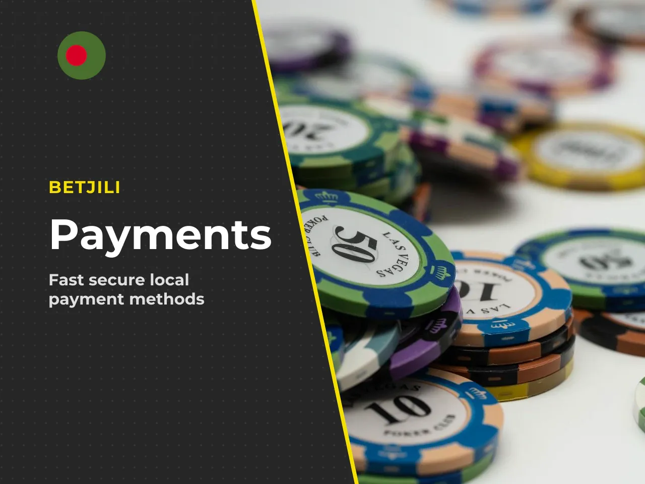 Deposits, Withdrawals and Payment Methods. To start playing you need to make a deposit inside the cashier section of your account. In Bangladesh the most popular local methods supported by Betjili inc