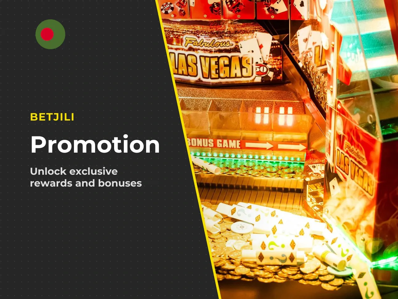 Bonus offers (bonus, promo) are the primary marketing lever for attracting new users. The value is formed through extra credits (in BDT) or free spins awarded for a target action. The platform ties we