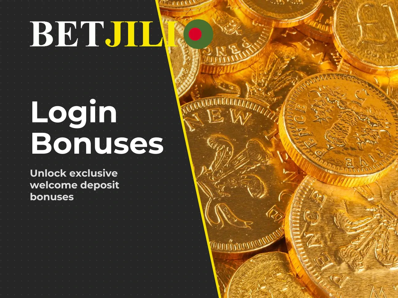 Which bonus and deposit sections become available after login. After logging in, players from Bangladesh can access a **welcome slot bonus of up to 18,000 BDT (100 % of the first deposit)**. Additiona